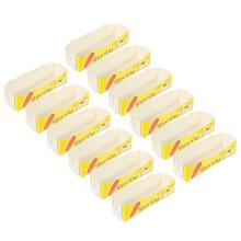 50Pcs Paper Food Serving Tray Yellow Snack Box Reusable for Festivals