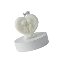 Bougie parfumée en forme de cœur, cire de soja, décoration-Blanc