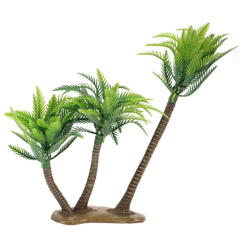 Green Plastic Artificial Coconut Tree for Home Fish Tank Decor