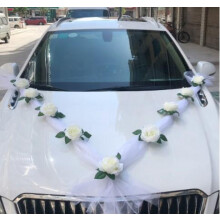 Elegantní růžové dekorace pro svatební hostinu, stuhou zdobená kytice, umělé květiny na svatební auto, živý obraz, DIY, prémiové