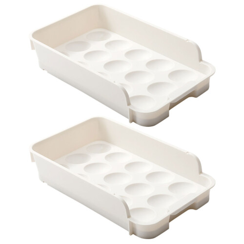 2St Stevige Keramische Koelkast Eierorganizer Met Lade 2
