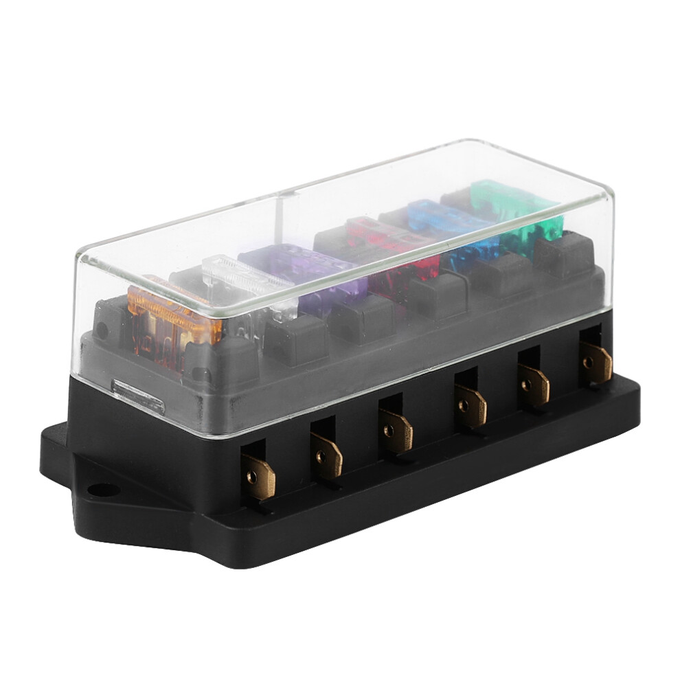 Standard Blade Fuse Box Holder Automotive Blade Fuse Box 6 Way Transparent Cover Dust & Moisture Protection Durable Construction Cable Connection Via 9139052845183