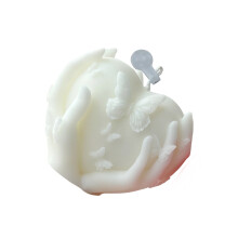 Bougie parfumée en forme de cœur, brûlure durable,-Blanc