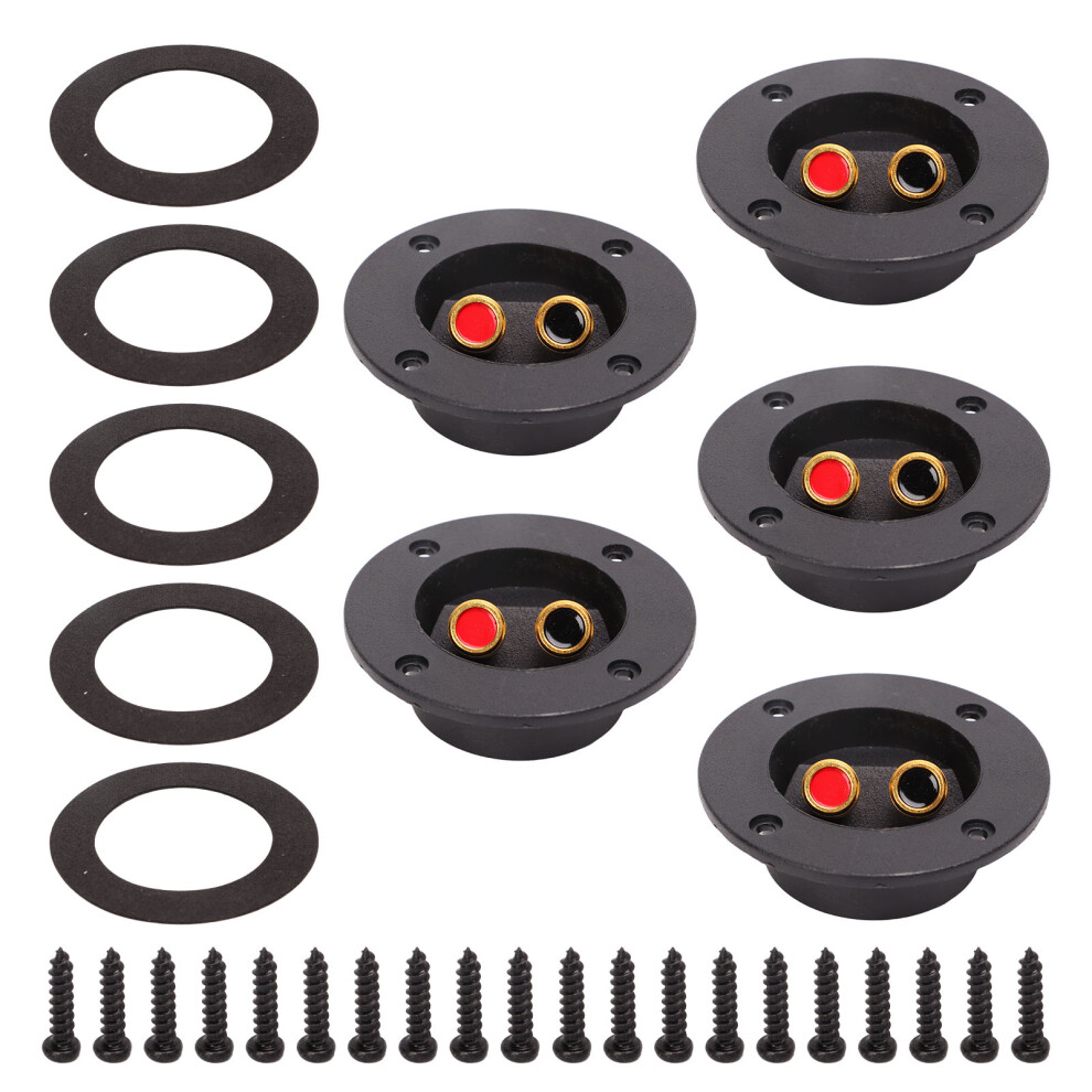 Subwoofer Plug 4 Diy Home Car Stereo Signal Transfer Binding Post Screw Cup Connector Secure Connection -Plated Contacts Durable Plastic Easy Gold 9139052769168