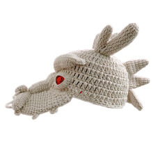 Chapeau de Dragon en tricot Loong chinois de dessin animé,-Beige
