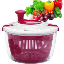 Large Salad Spinner with Drain and Secure Lid Lock for Quick Spin Drying Fruits and Vegetables