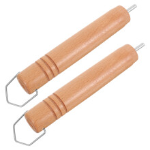 2 Pcs Alças De Madeira Para Panela Removível Universal