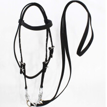Horse Bridle Rope Halter Mouth Bit for Real Horses 1.2m Black Riding Equipment
