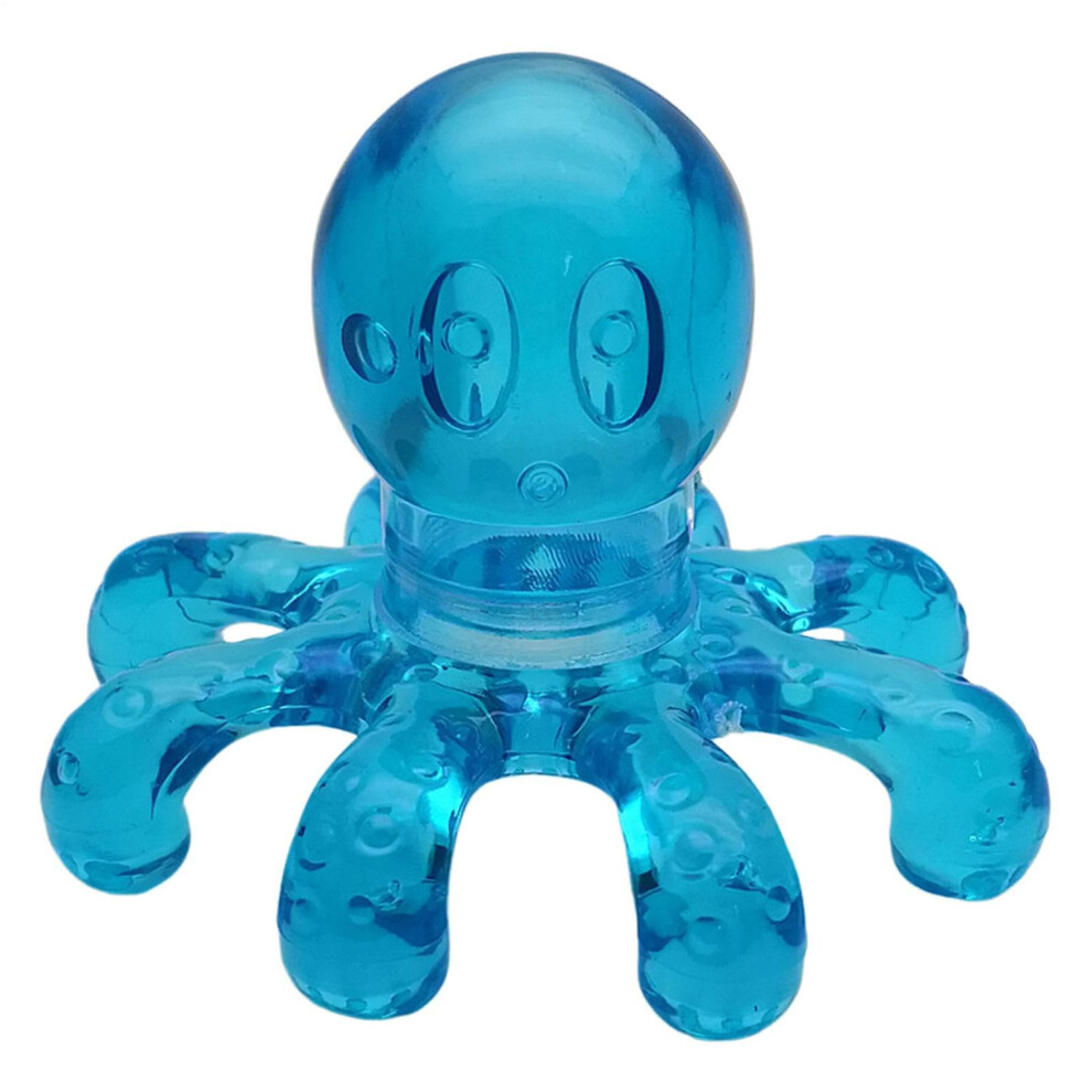Blue Handheld Scalp Massager With Soft Silicone Tips For Stress Relief And Hair Growth Â