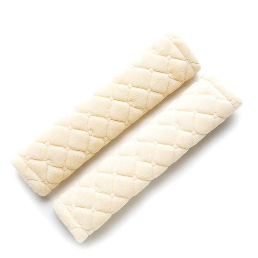 Car Seat Belt Pads For Volvo S90 Soft Plush Shoulder Covers (2 Pack), Beige 9426802985535