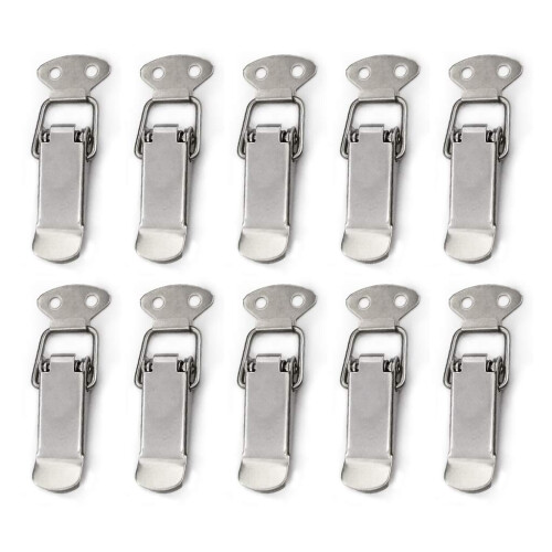 10 Pcs Spring Loaded Toggle Latch Metal Locking Hasp for Toolbox Cabinet Drawer Suitcase Locker