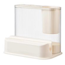(As show, One size) Multifunctional Knife Holder Plastic Cutting Boards Forks Chopsticks Knife Organizer Rack for Kitchen Countertop White