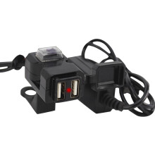 Blijf verbonden: Waterdichte dubbele USB-oplader voor motorfietsen met snelladen, voltmeter, stuurbevestiging, veiligheidsbescherming en