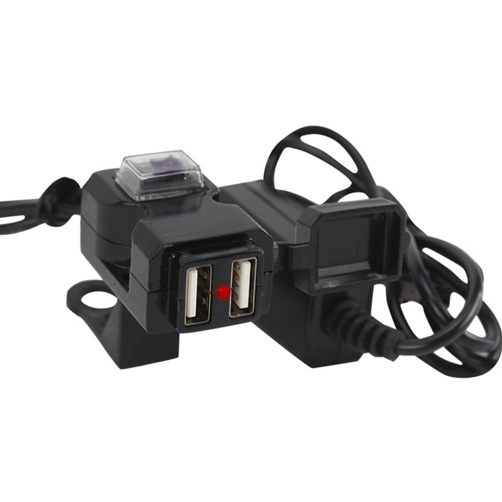 Stay Connected: Waterproof Motorcycle Dual Usb Charger With Quick Charge, Voltmeter, Handlebar Mounting, Safety Protection And Energy-Saving Mode 9139052769342