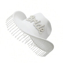 Chapeau de cow-girl occidental avec franges en perles, chapeau-5
