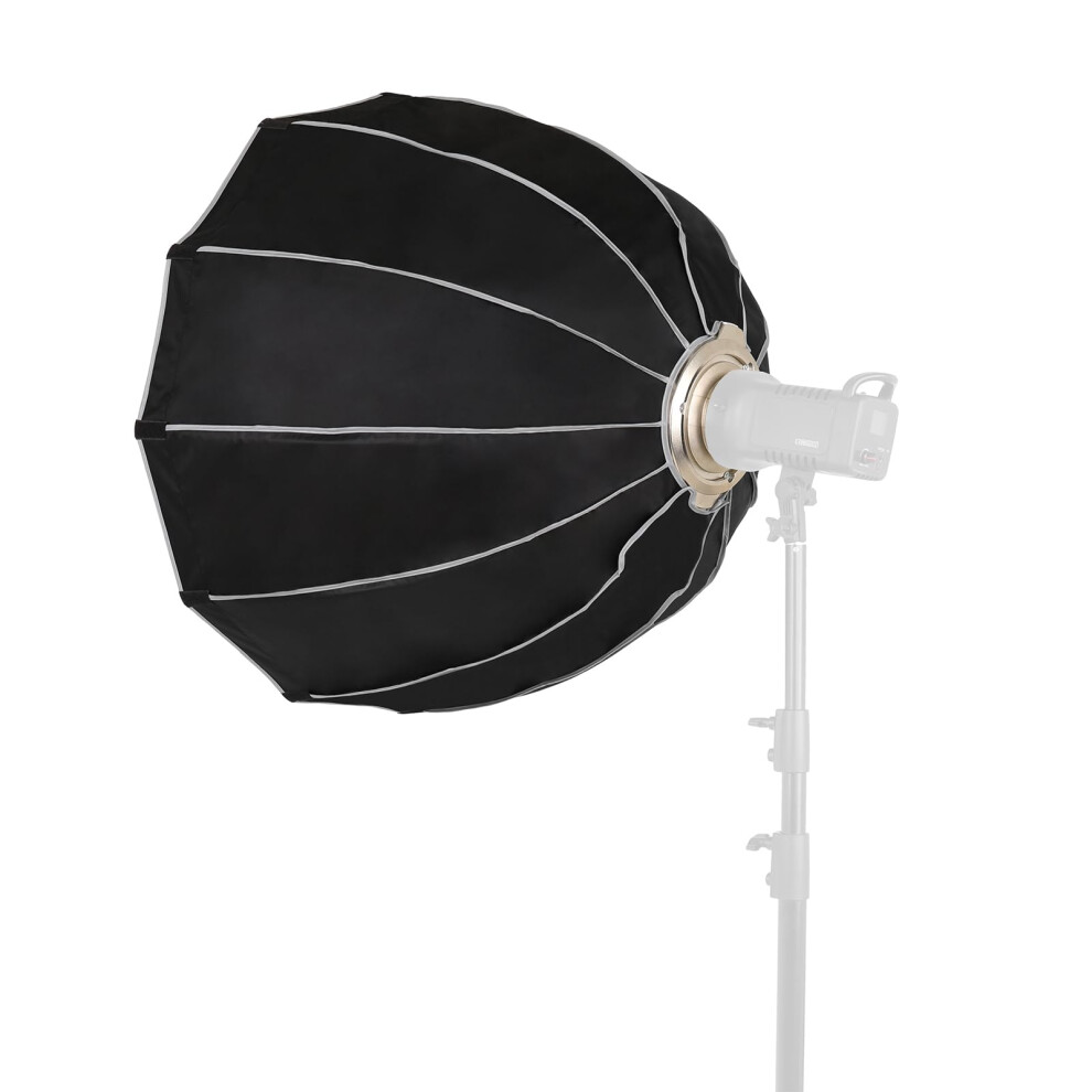 Flash Softbox 90Cm Parabolic Quick Release For Speedlight With Bowen Mount Honeycomb Grid Foldable Live Stream Black 9365049483421