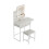 Living And Home LED Mirror Dressing Table and Stool Set with Power Strip 4