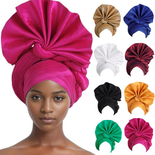 Écharpe de tête extensible élégante pour femmes, Unique Auto-Or 2