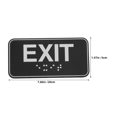 2Pcs Black Acrylic Vertical Exit Sign with Self Adhesive for Business 1