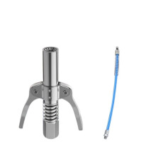 Grease Gun Fittings Grease Fittings Grease Gun Coupler Quick Lock On Release Fitting 1/8' NPT Heavy Duty Resistence Jaw(with 30cm Hose)