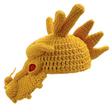 Chapeau tricoté pour filles, chapeau chinois Loong,-Jaune