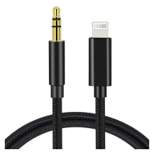 Apple Mfi-sertifisert Aux-kabel for iPhone, Lightning til 3,5 mm Aux-lydkabel, plugg-og-play, flettet nylonhylse av høy kvalitet for ekstra