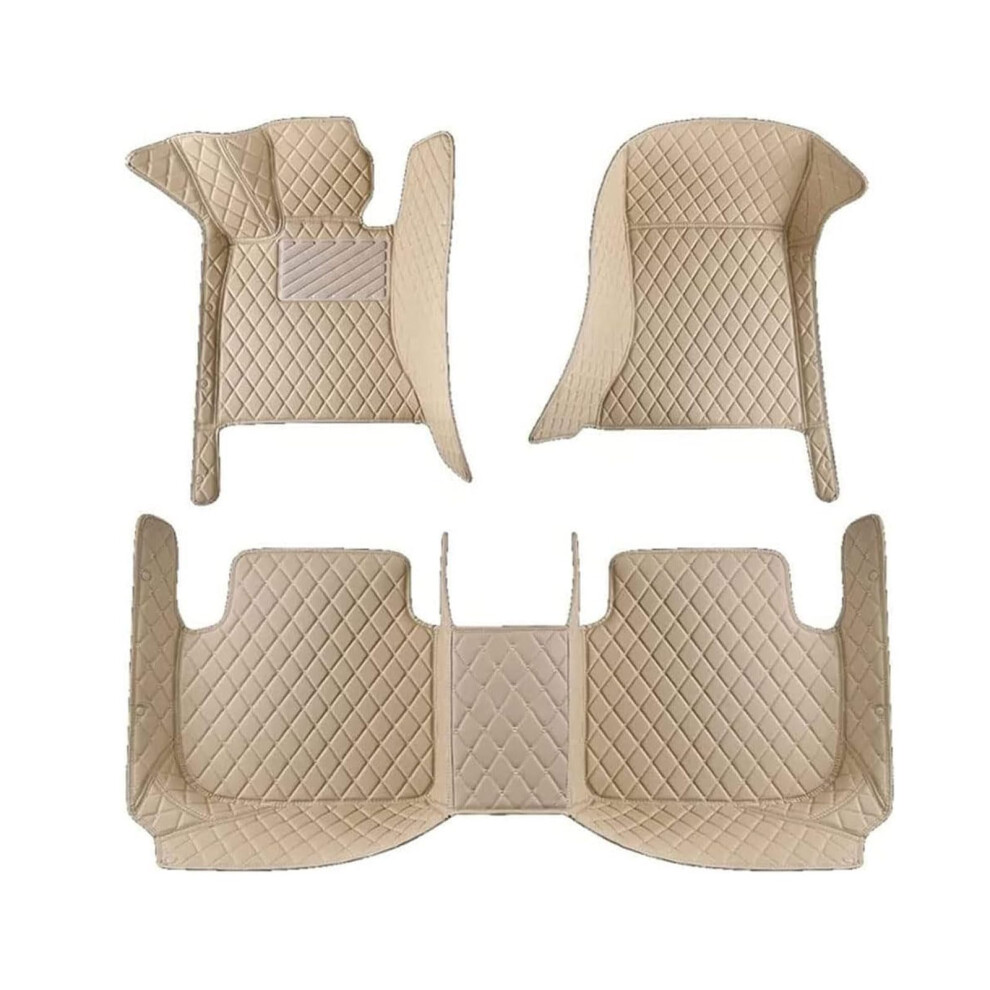 Car Mats Leather Floor Liners Full Coverage Nonslip For Toyota Venza 20092016 Full Set Beige 9412369508386