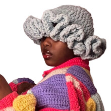 Chapeau surdimensionné au crochet élégant, chapeau-Gris