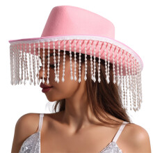 Chapeau de fĂŞte de mascarade Panama avec pompons et-Style 11