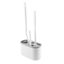 Conjunto inovador de escova de vaso sanitário para montagem na parede, ferramenta de limpeza eficiente com cerdas macias para higiene do banheiro.
