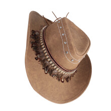 Chapeau de ranch à plumes, chapeau haut-Modèle plume de chameau