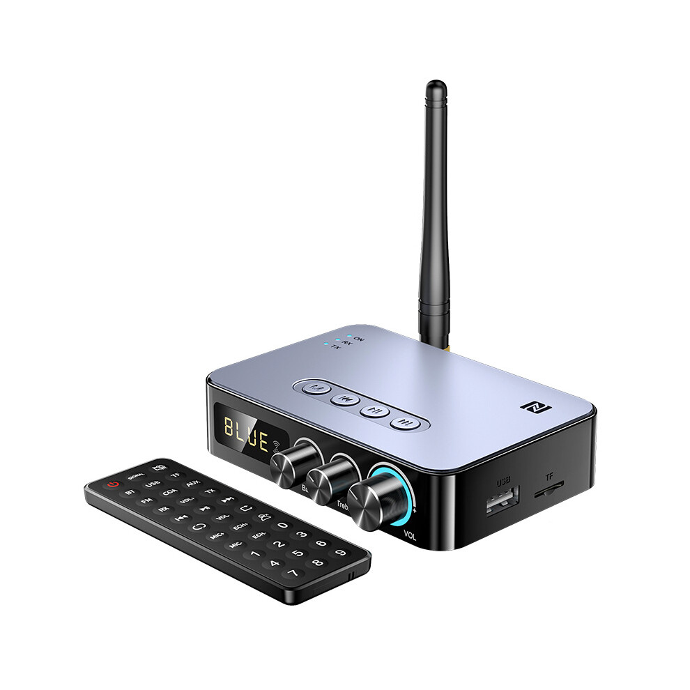 Bluetooth Receiver Transmitter 4-In-1 Device, Hifi Wireless Audio Adapter With Bluetooth 5.1 Low Latency Dsp Decoder, Fm Radio Nfc Audio Adapter With 9486358971666