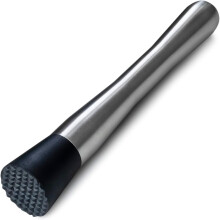 Stainless Steel Cocktail Muddler with Ergonomic Grip for Professional Bartenders and Home Mixing Drinks