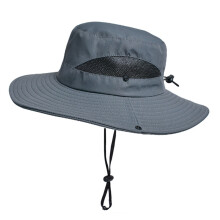 Chapeau seau respirant à larges bords, pare-soleil,-Gris foncé