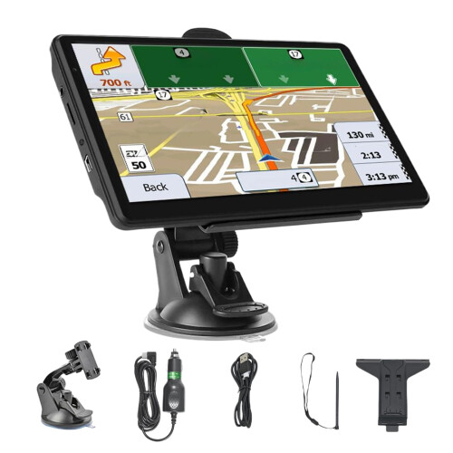 GPS Navigation System with 7Inch Touchscreen, RealTime Route Guidance, Preloaded Global Maps