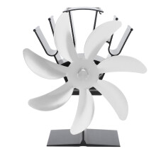 Ventilateur de poêle en alliage d'aluminium à 7 pales, silencieux et alimenté par la chaleur, pour cheminée. Protection contre la surchauffe, non