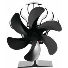 Ventilatore silenzioso per stufa a legna, ventilatore per camino a 6 pale in alluminio anodizzato alimentato a calore per un'efficiente distribuzione