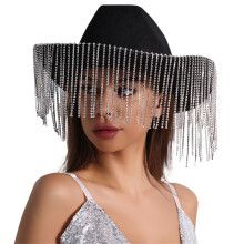 Chapeau de fĂŞte de mascarade Panama avec pompons et-Style 8