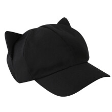 Chapeau octogonal adulte avec oreilles de chat, chapeau de-Noir