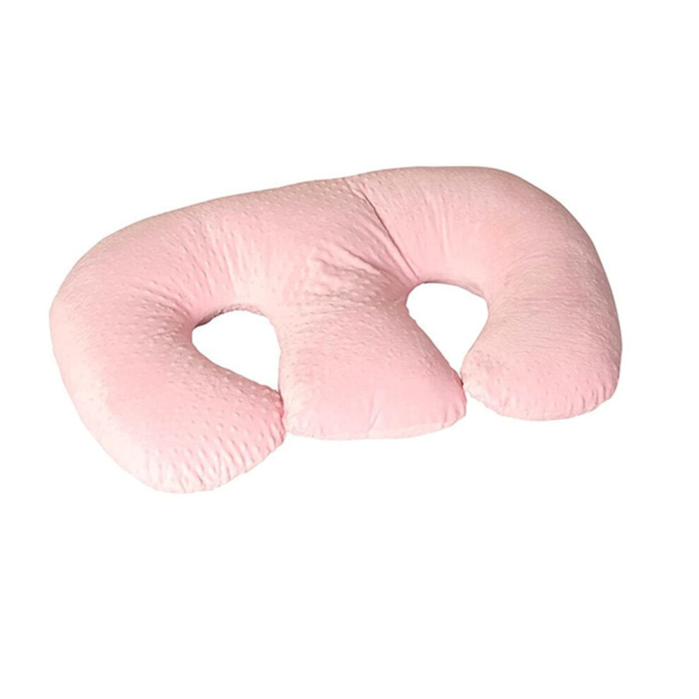 Multifunctional Nursing Pillow For Twins, Cotton Breastfeeding Pillow, Machine Washable Twin Support For Pregnant Women Pink