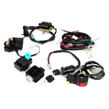Kit di cablaggio per avviamento elettrico del motore per ATV a 4 tempi, cablaggio bobina CDI con relè solenoide, interruttore di accensione,