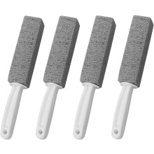 Pedra-pomes abrasiva para remoção de manchas, ideal para limpar vasos sanitários e remover calcário. Possui cabo antiderrapante e formato