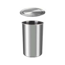 Lixeira embutida de aço inoxidável, resistente a riscos, ideal para cozinha, banheiro e escritório, otimizando espaço e resistente a óleo.