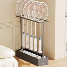 Large Storage Rack for Tennis Racket and Badminton Racket Holder, Heavy Duty Floor Standing Organizer for 6 Rackets, Black