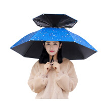 Umbrellas Hat,Head Umbrellas,Sunshade Fishing,Handfree Umbrellas Hat,Folding for Outdoor Gardening,Camping,Fishing,Festival Blue