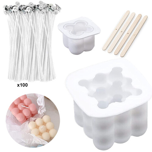 Pavios de algodão atóxicos de 20 cm (8 polegadas) para fabricação de velas, pré-encerados com base metálica e tamanho ajustável, ideais para 1