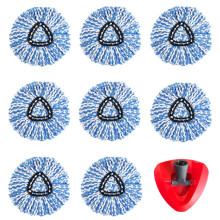 Mikrofiber spinnmopp-påfyll, enkel rengjøring av moppehodeutskiftning, svært absorberende ultrafine fibre fanger opp støv og smuss uten