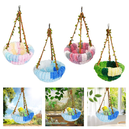 MultiPurpose Parrots Hammock Bed Plush Nest Habitats Place-D 2