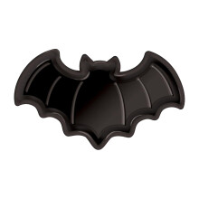 Air Fry Pan For Oven Halloween Decor Pumpkin Bat Candy Dish, PP Plastic Food Safe Snack Plate 18x10 cm Variant B