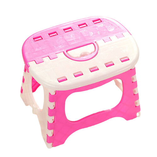 Non-Slip Step Stool for Adults, Folding Step Stool with Handle, Multi-Functional Design for Bathroom Kitchen Office, Sturdy Plastic Material, Portable